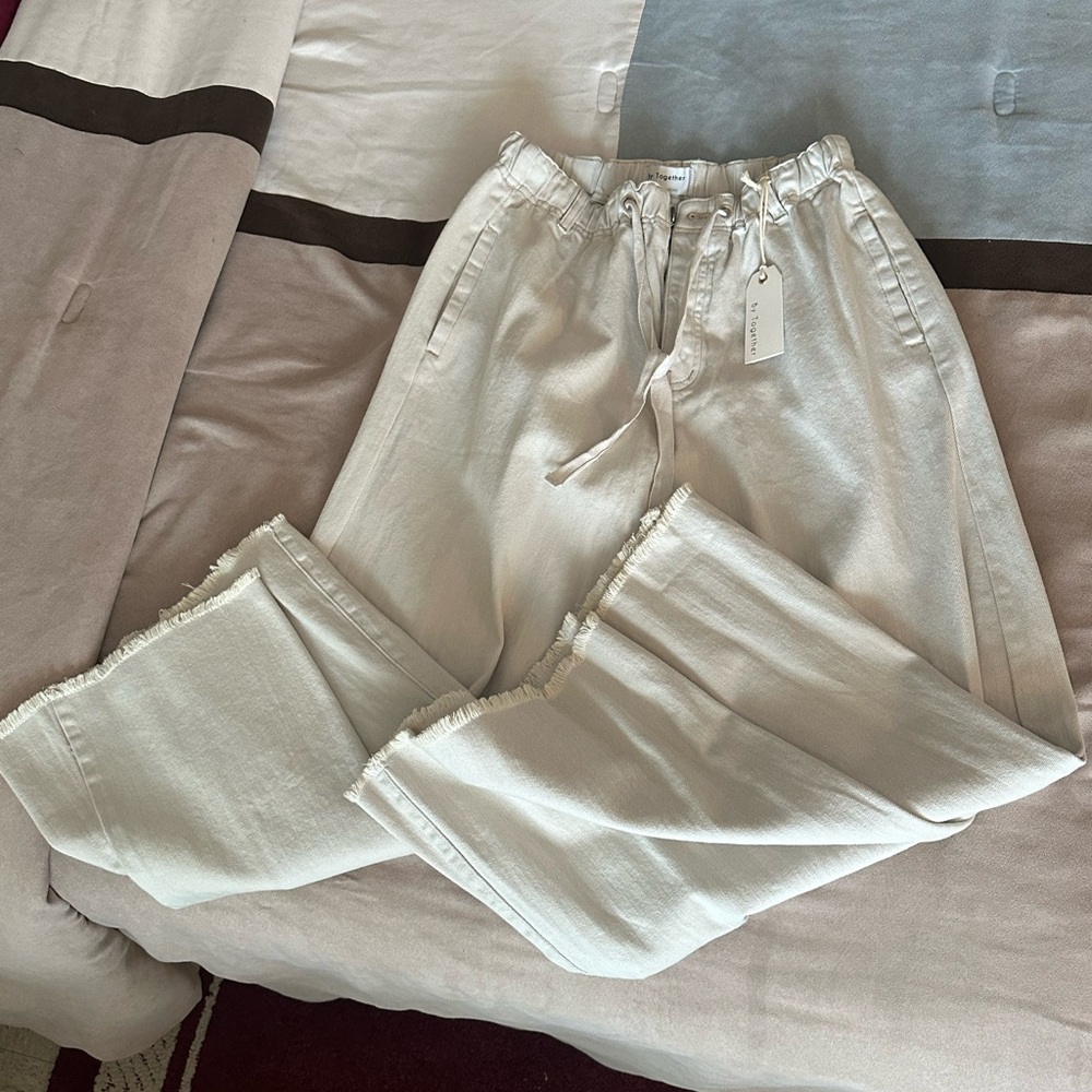 By Together Cream Drawstring Pants